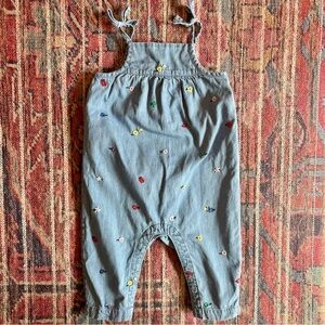 Hanna Andersson 12-18m Embroidered Chambray Romper